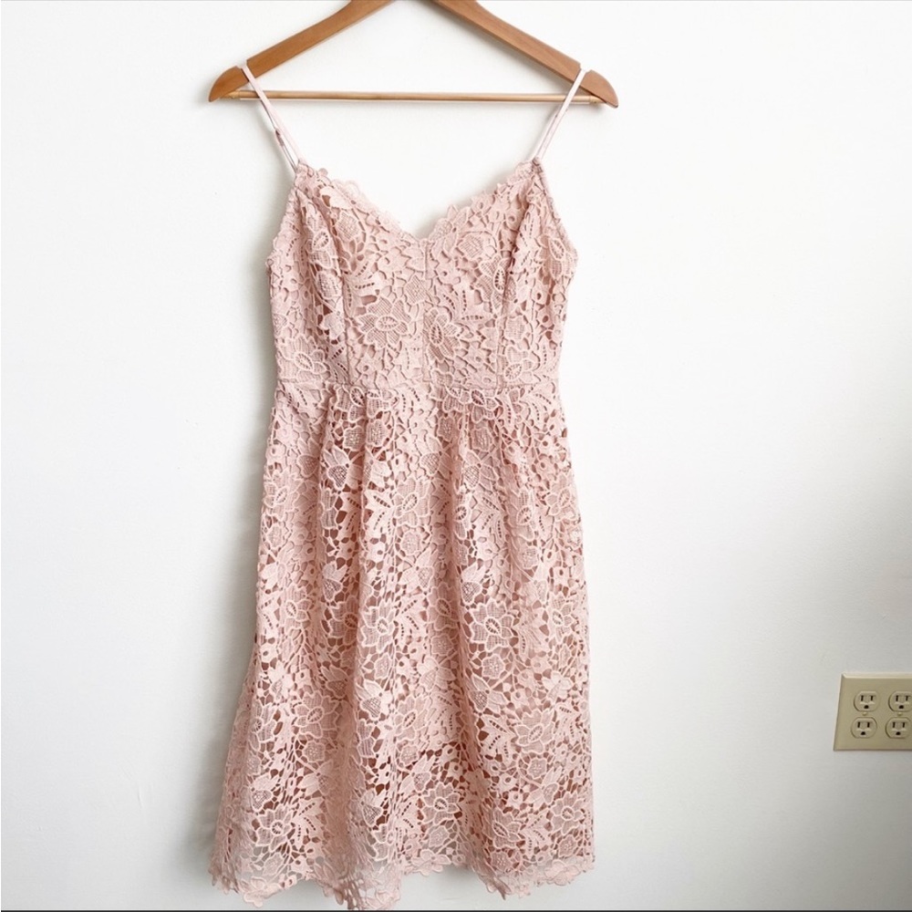 ASTR || Lace A-Line Midi Dress Blush Pink Medium - Picture 2 of 7
